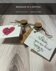 Message in a Bottle, Say I Love You to Mom, Dad, Grad, You Are Loved Note, Baby Gift, Note to Traveler, Send Your Love Instead of a Card