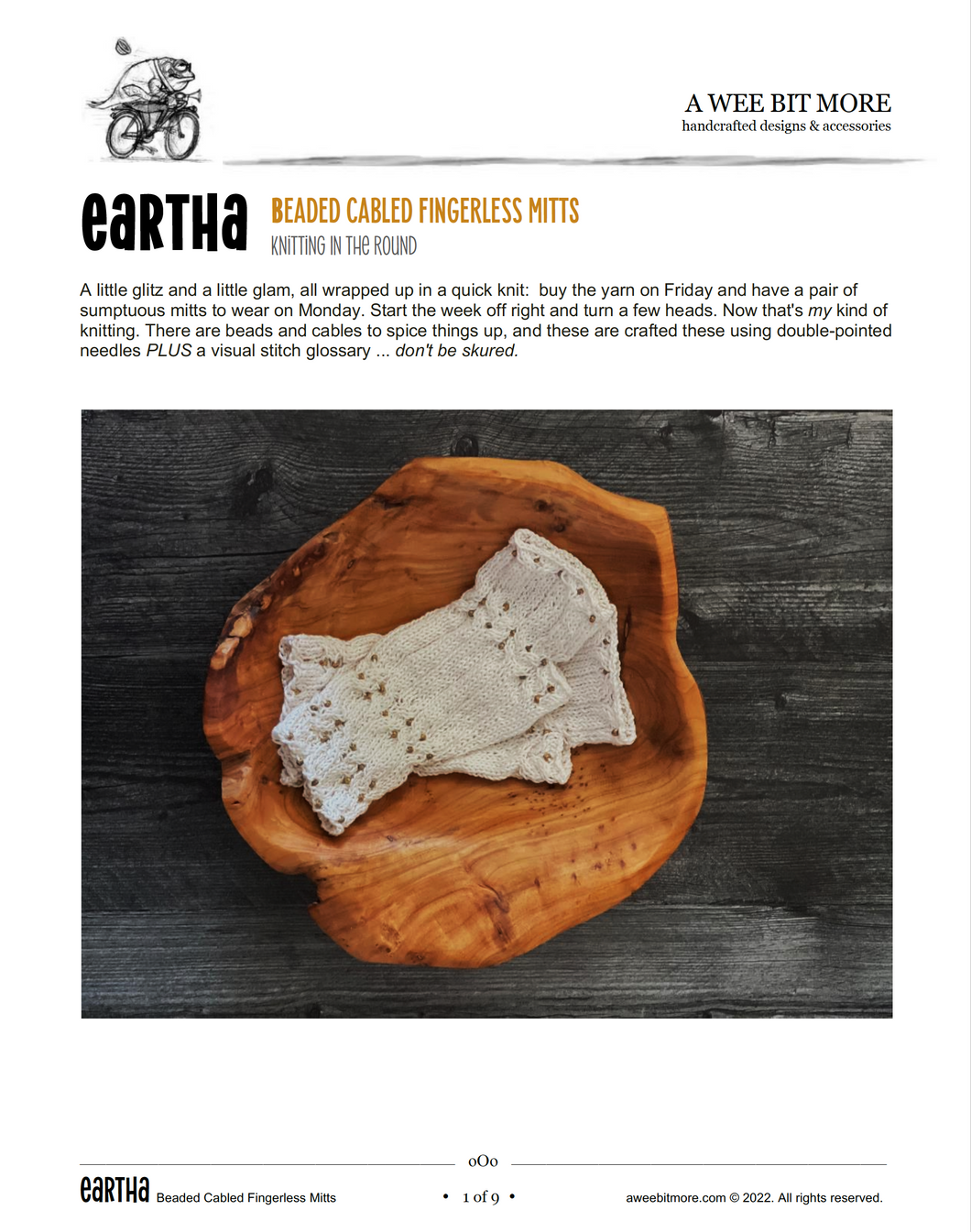 Fingerless Mittens Pattern with Beads & Cables, Vegan – The Eartha Collection