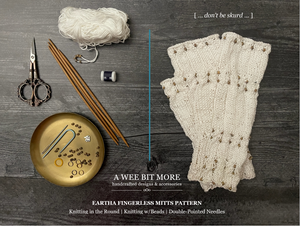 Fingerless Mittens Pattern with Beads & Cables, Vegan – The Eartha Collection