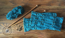 Load image into Gallery viewer, Fingerless Mitts – Eartha with Beads &amp; Cables