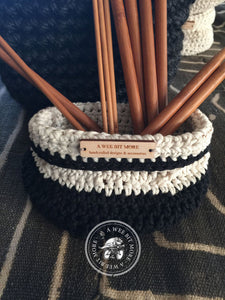 Basket Storage Vegan Ecru & Black  – The Montauk Collection