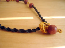 Load image into Gallery viewer, Macramè Retro Necklace with Red Wooden Beads