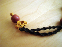 Load image into Gallery viewer, Macramè Retro Necklace with Red Wooden Beads