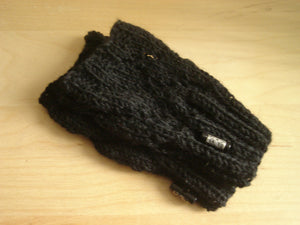 Fingerless Mittens with Bead Accent