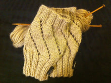 Load image into Gallery viewer, Fingerless Mitts – Lace Eyelets with Accented Cuffs