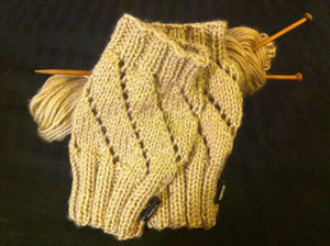 Fingerless Mitts – Lace Eyelets with Accented Cuffs
