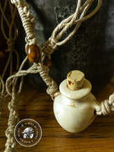 Load image into Gallery viewer, Essential Oils Macrame Necklace – Raku Bottle Pendant