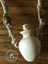 Load image into Gallery viewer, Essential Oils Macramè Necklace – Raku Bottle Pendant