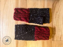 Load image into Gallery viewer, PATTERN Cabled &amp; Twisted Knit Tweed Fingerless Mitts