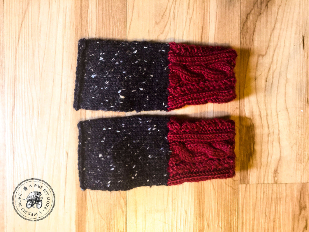 PATTERN Cabled & Twisted Knit Tweed Fingerless Mitts