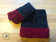 Load image into Gallery viewer, PATTERN Cabled &amp; Twisted Knit Tweed Fingerless Mitts